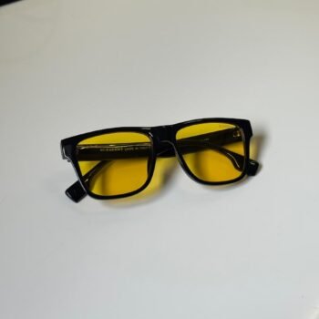 Amber Vision Black Frame – Yellow Lens Statement Shades