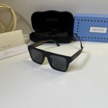 Black Green Accent Shades – Dark Rectangular Eyewear