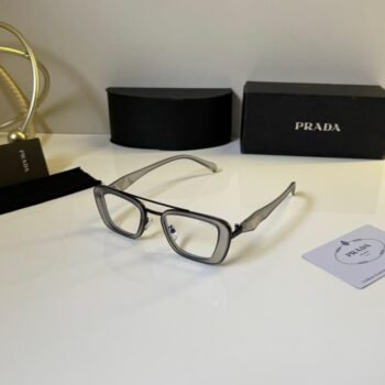 Grey Rectangle Eyeglasses – Modern Clear Frame