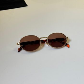 Round Metal Sunglasses – Vintage Brown Style
