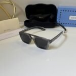 Smoke Grey Transparent Frame – Dark Lens Rectangular Shades (3)