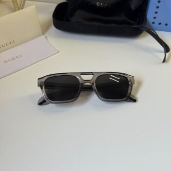Smoke Grey Transparent Frame – Dark Lens Rectangular Shades