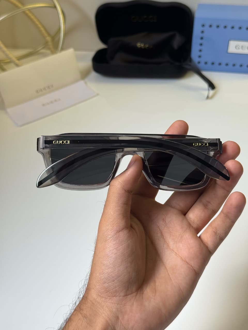 Smoke Grey Transparent Frame – Dark Lens Rectangular Shades (4) Smoke Grey Transparent Frame – Dark Lens Rectangular Shades