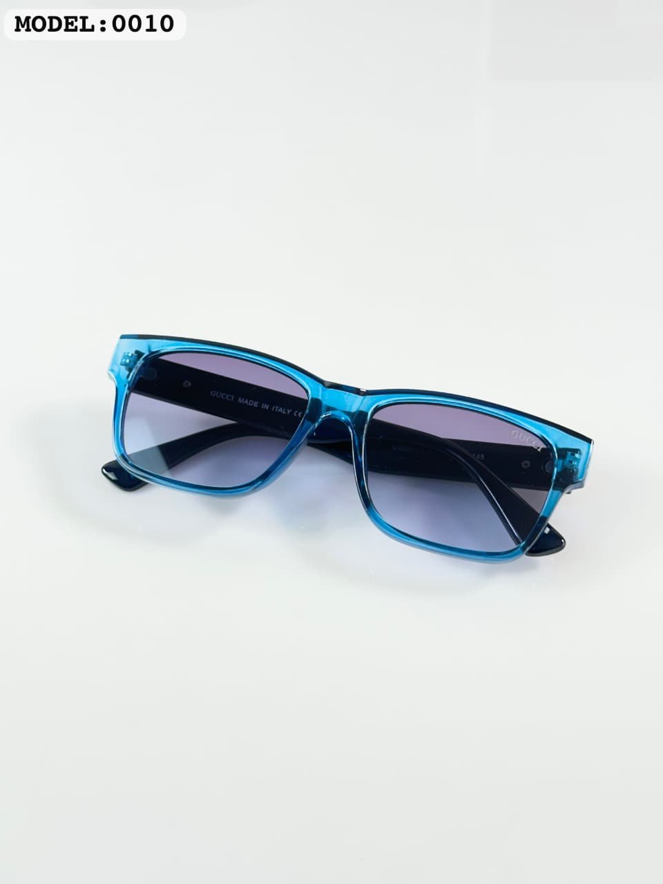 Transparent Blue Frames – Gradient Lens Style (3) transparent blue rectangular eyewear with gradient tinted lenses