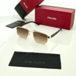 Rectangular Sunglasses – Gold Frame Brown Gradient Lenses (4)