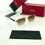 Rectangular Sunglasses – Gold Frame Brown Gradient Lenses (4)