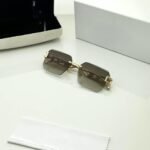 Rimless Square Sunglasses – Gold Tone Frame Details (4)