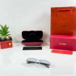 Silver Rimless Sunglasses – Blue Gradient Lenses (3)
