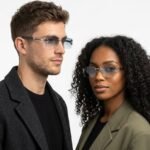 Silver Rimless Sunglasses – Blue Gradient Lenses (3)