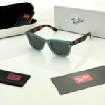 Teal Frame Sunglasses – Dark Grey Lenses (4)