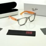 Transparent Grey Eyeglass Frames – Orange Temple Design (4)