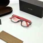 Transparent Grey Eyeglass Frames – Red Temple Design (4)